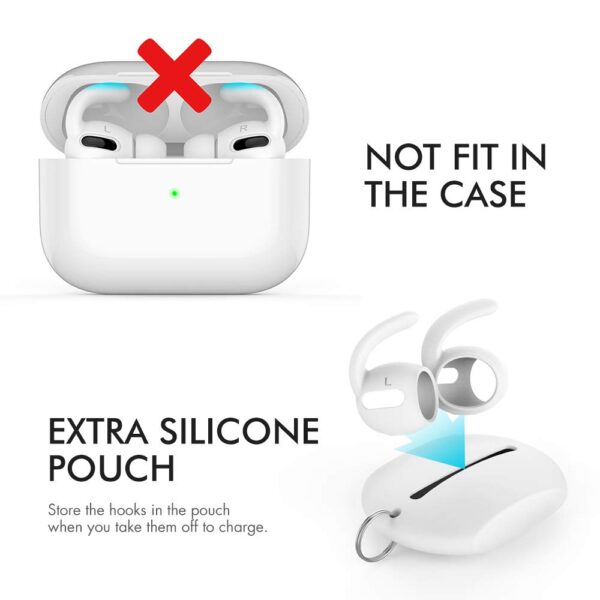 AhaStyle 3 Pairs AirPods Pro Ear Hooks Covers [Added Storage Pouch] Anti-Slip Ear Covers A - Image 4