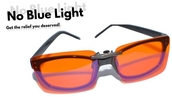 Vyzia Clip On Blue Light Blocking Glasses For Sleep | Fits Over Prescription Glasses, Oran - Image 2