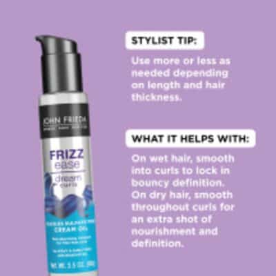 John Frieda Anti Frizz, Frizz Ease Dream Curls Cream Oil, Hydrating Hair Oil for Curly, Fr - Image 2