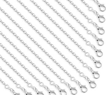 selizo 30 Pack Chain Necklace Bulk Jewelry Making Chains Silver Plated Necklace Chains for