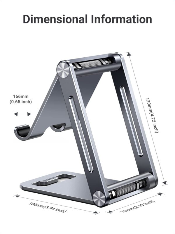 UGREEN Phone Stand for Desk Cell Phone Holder Adjustable Compatible with iPhone 15/14/13/1 - Image 6