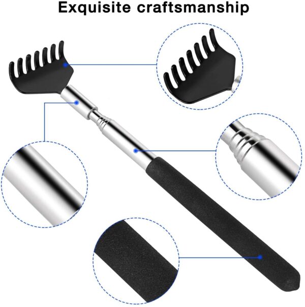 2 Pack Portable Extendable Back Scratcher, Kuvvfe Stainless Steel Telescoping Back Scratch - Image 7