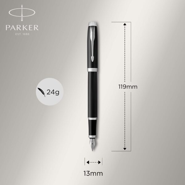 Parker IM Duo Gift Set with Ballpoint Pen & Fountain Pen | Gloss Black with Chrome Trim | - Image 4