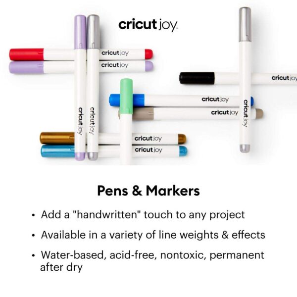 Cricut Joy Glitter Gel Pens, 0.8 mm, Black, Gold, Silver 3 Count - Image 2