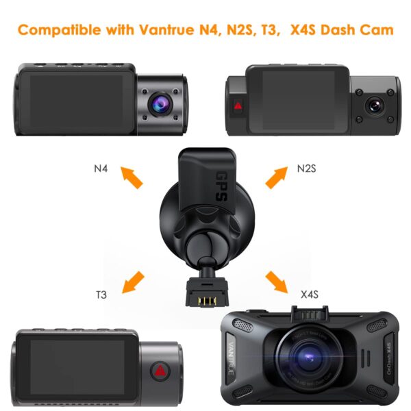 Vantrue N4, N2S, X4S, N1 Pro(2023), T3 Dash Cam GPS Receiver Module Type C USB Port Car Su - Image 2