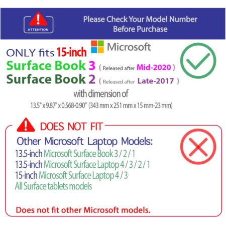 mCover Case Compatible for 2017~2022 15" Microsoft Surface Book 2/3 with Detachable Tablet - Image 3