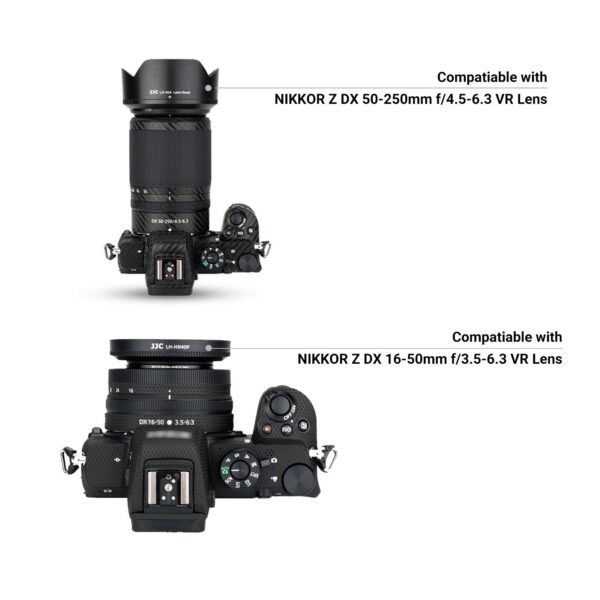 (1+1) Screw on + Bayonet Lens Hood Shade for Nikon Z30 Z50 Z fc Dual Lens Kit (Nikkor Z DX - Image 2