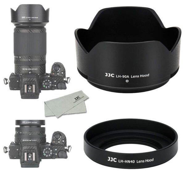 (1+1) Screw on + Bayonet Lens Hood Shade for Nikon Z30 Z50 Z fc Dual Lens Kit (Nikkor Z DX
