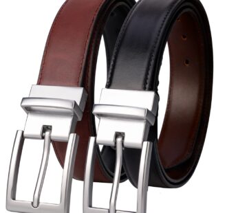 Lavemi Mens Belt Reversible 100% Italian Leather Dress Casual,One Reverse for 2 Colors,Tri