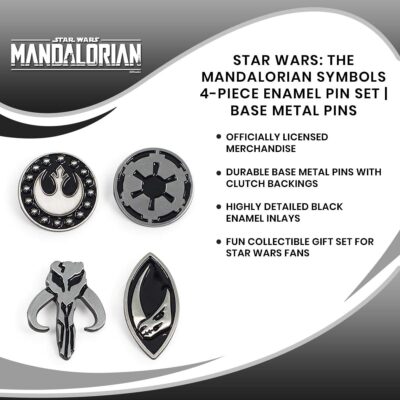 Star Wars The Mandalorian Symbols 4-Piece Enamel Pin Set | Base Metal Pins - Image 6