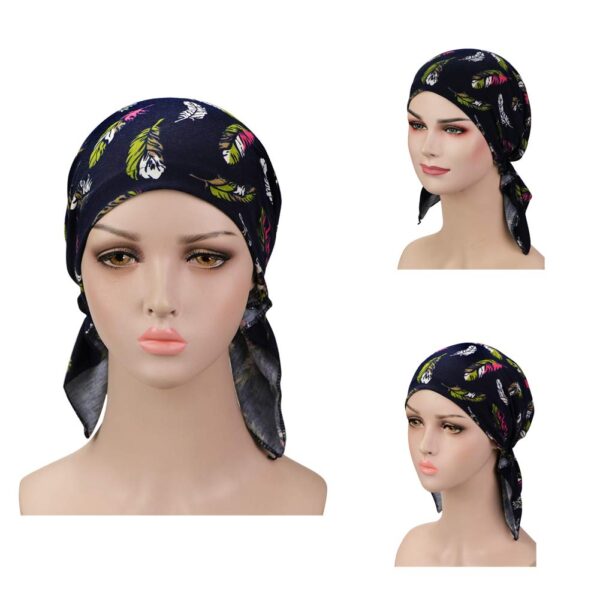 Pre Tied Chemo Head Scarf 3 Packed Beanie Skull Cover Cap for Women (Set1) - Image 4