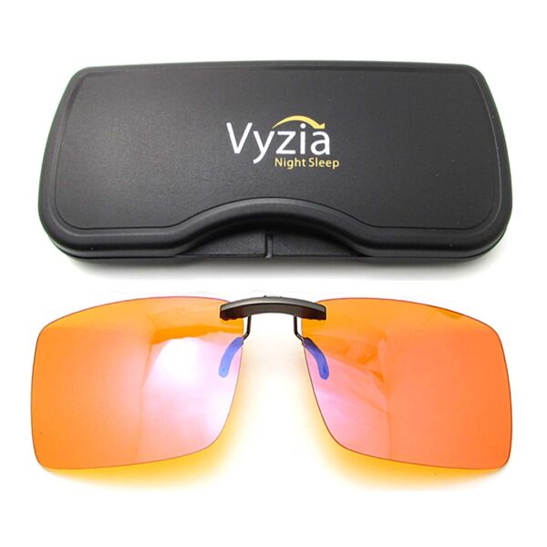 Vyzia Clip On Blue Light Blocking Glasses For Sleep | Fits Over Prescription Glasses, Oran