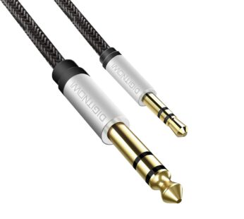 6.35mm 1/4″ to 3.5mm 1/8″ Male TRS Stereo Audio Cable with Alloy Housing and Nylon Braid f
