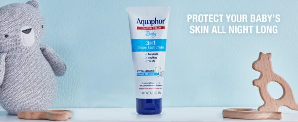 Aquaphor Baby Healing Cream 3 In 1 Diaper Rash 3.5 Ounce (100ml) - Image 3