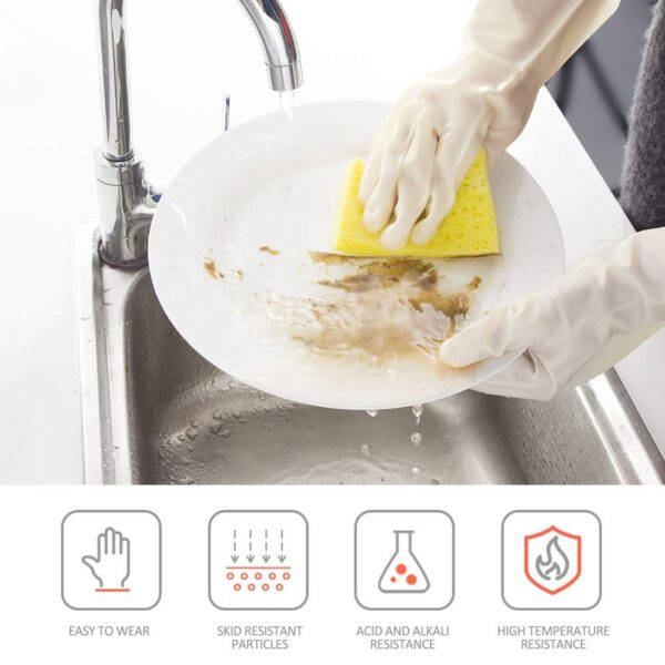 BOOMJOY Nitrile Cleaning Gloves, Heavy Duty Dishwashing Gloves, Reusable Medium Gloves for - Image 5