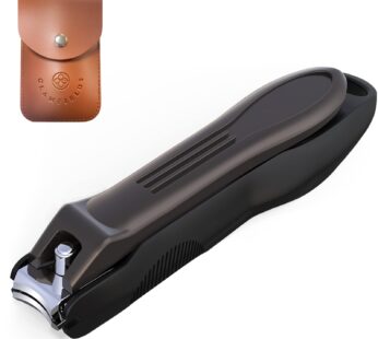 GLAMFIELDS Nail Clippers with No Splash Storage Box, Large Fingernail Toenail Clipper Deta