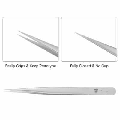 Pretty memory Pointed Tweezers for Eyelash Extensions, Stainless Steel Precision Straight - Image 7