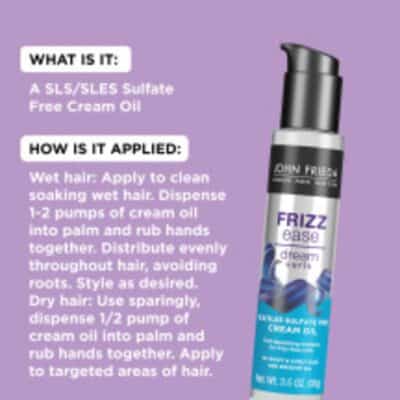 John Frieda Anti Frizz, Frizz Ease Dream Curls Cream Oil, Hydrating Hair Oil for Curly, Fr - Image 4