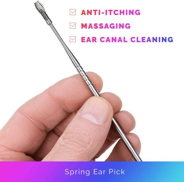 Ear Wax Removal Kit - 6 Piece Ear Cleansing Tool Set, Stainless Steel Ear Curette Earwax R - Image 4