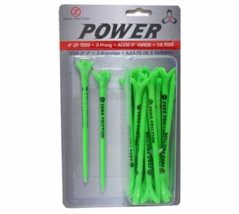 Zero Friction ZFT Maxx 3-Prong 4″ Distance Golf Tee, 18 Pack, Lime