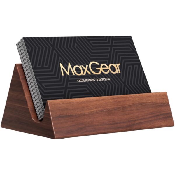 MaxGear Wood Business Card Holder for Desk Business Card Holder Stand Wooden Business Card