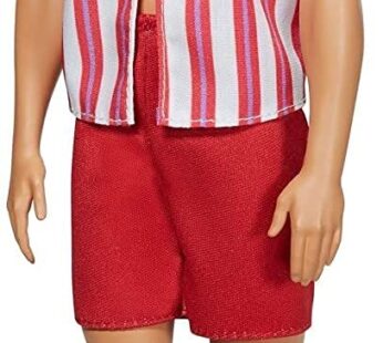 Barbie Ken 60th Anniversary Doll 1 in Throwback Beach Look with Swimsuit & Sandals for Kid