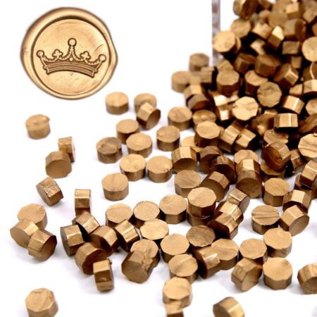 UNIQOOO 180 Pcs Metallic Antique Gold Box Sealing Wax Beads Nuggets for Wax Seal Stamp, Gr