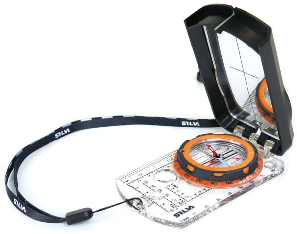 Silva Ranger 2.0 Advanced Compass with Mirror, Slope Card, and Distance Lanyard, Orange