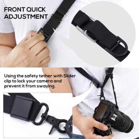 waka Rapid Camera Neck Strap with Quick Release and Safety Tether, Adjustable Camera Shoul - Image 5