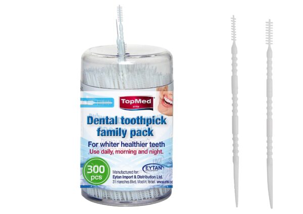 TOPMED ETS Brush Picks Toothpicks Hygiene Sticks (300 Count)