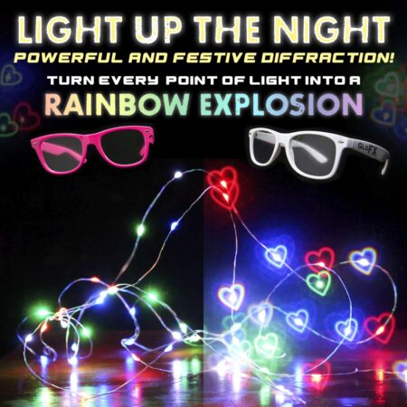 Ultimate Diffraction Glasses - 3D Rainbow Heart Effect with Black Frames - Great Edm, Conc - Image 5