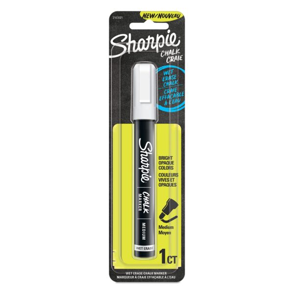 SHARPIE Chalk Marker, Wet Erase Markers, White, 1 Count