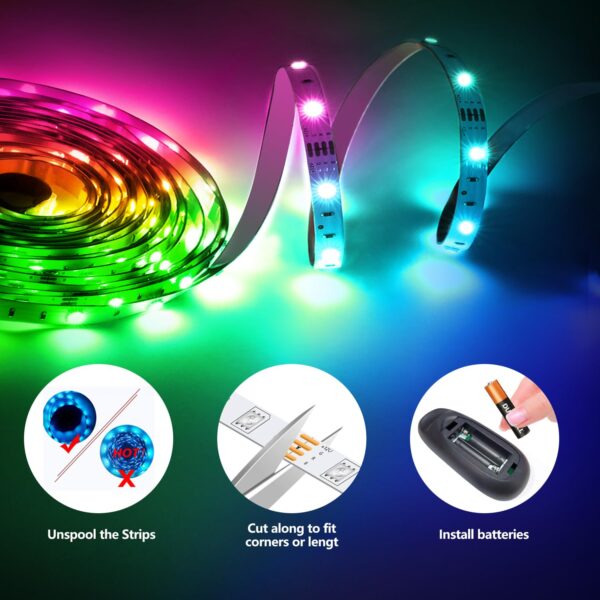 NEXillumi 25ft LED Strip Lights, APP Control Music Sync Color Changing LED Light Strip, SM - Image 8