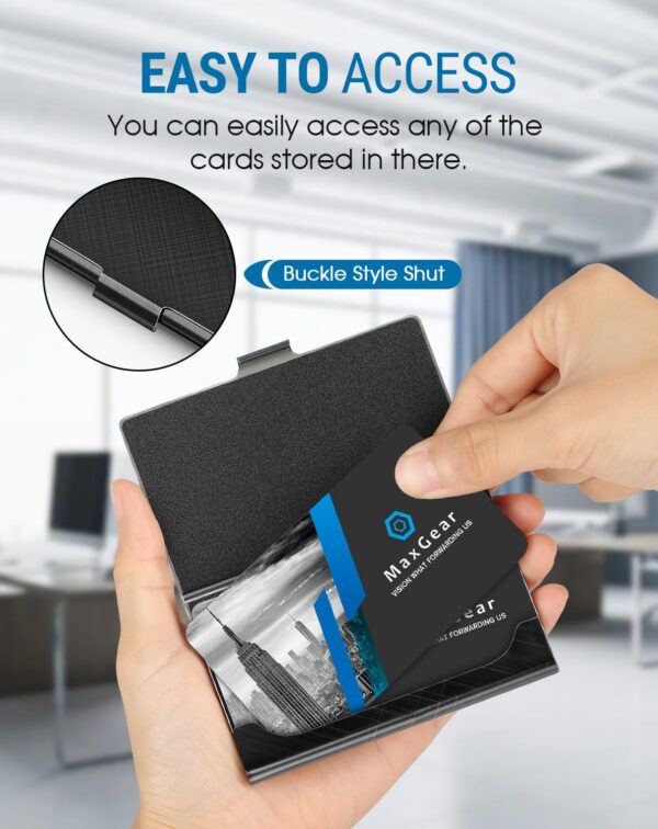 MaxGear Metal Business Card Holder for Women & Men, Pocket Business Card Case Slim Busines - Image 2