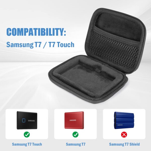 ProCase Hard Carrying Case Compatible for Samsung T7/ T7 Touch Portable SSD with 2 Cable T - Image 2