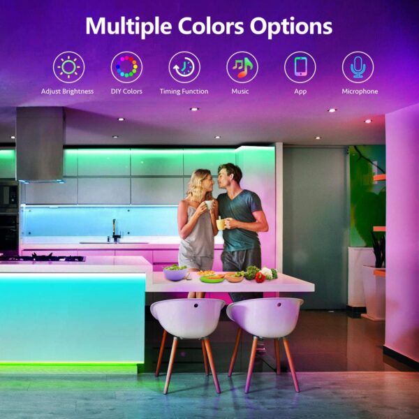 NEXillumi 25ft LED Strip Lights, APP Control Music Sync Color Changing LED Light Strip, SM - Image 6