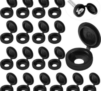 Hotop 100 Pieces Hinged Screw Cover Caps Plastic Shutter Screw Caps Fold Screw Snap Covers