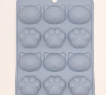 Silicone Chocolate Mold Cat and Cat’s Sole (Blue)