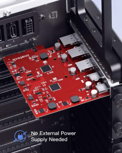 Inateck PCIe to USB 3.2 Gen 2 Card with 20 Gbps Bandwidth, 3 USB Type-A and 2 USB Type-C P - Image 7