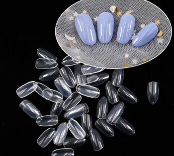 Sethexy Short Oval False Nails 500Pcs 10Sizes Full Cover Acrylic Nail Tips For Art Nail De