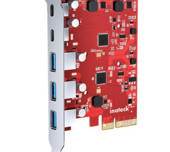 Inateck PCIe to USB 3.2 Gen 2 Card with 20 Gbps Bandwidth, 3 USB Type-A and 2 USB Type-C P