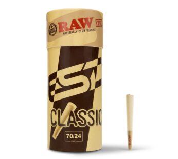 RAW Cones Classic Single Size 70/24 | 100 Cone Pack | Shorter than 1 1/4 | Mini Preroll to