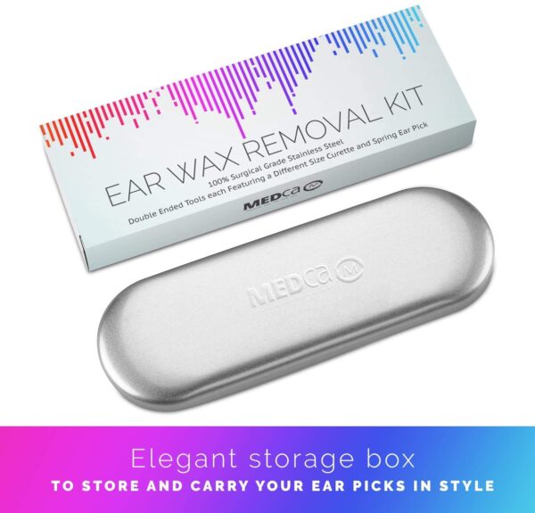 Ear Wax Removal Kit - 6 Piece Ear Cleansing Tool Set, Stainless Steel Ear Curette Earwax R - Image 7