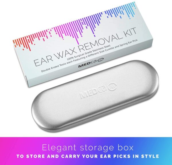 Ear Wax Removal Kit - 6 Piece Ear Cleansing Tool Set, Stainless Steel Ear Curette Earwax R - Image 6