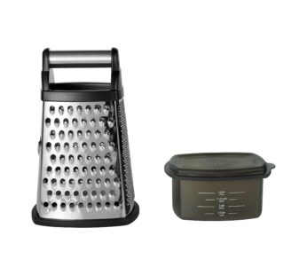 KitchenAid Gourmet 4-Sided Stainless Steel Box Grater for Fine, Medium and Coarse Grate, a