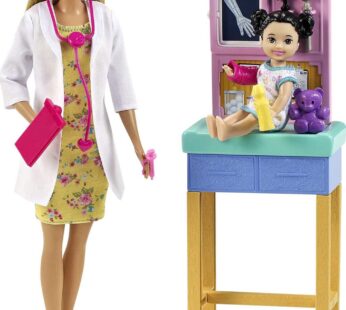 Barbie Careers Doll & Playset, Pediatrician Theme with Blonde Fashion Doll, 1 Patient Doll