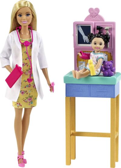 Barbie Careers Doll & Playset, Pediatrician Theme with Blonde Fashion Doll, 1 Patient Doll