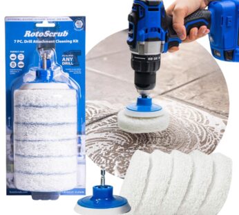 RotoScrub 7 Pack Drill Brush Set for Deep Cleaning, Scratch Resistant, Bathroom, Oven, Cou