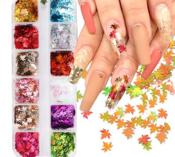 12 Colors Fall Nail Art Stickers Decals Maple Leaf Glitter Fall Nail Art Supplies Nails De