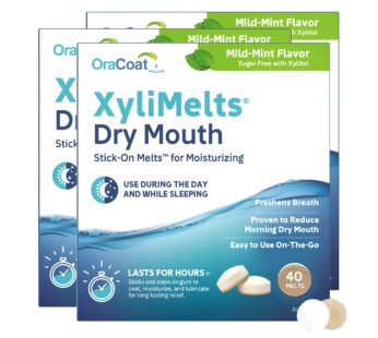 Oracoat Xylimelts for Dry Mouth Relief, Mild Mint (Pack of 3), 40 Count